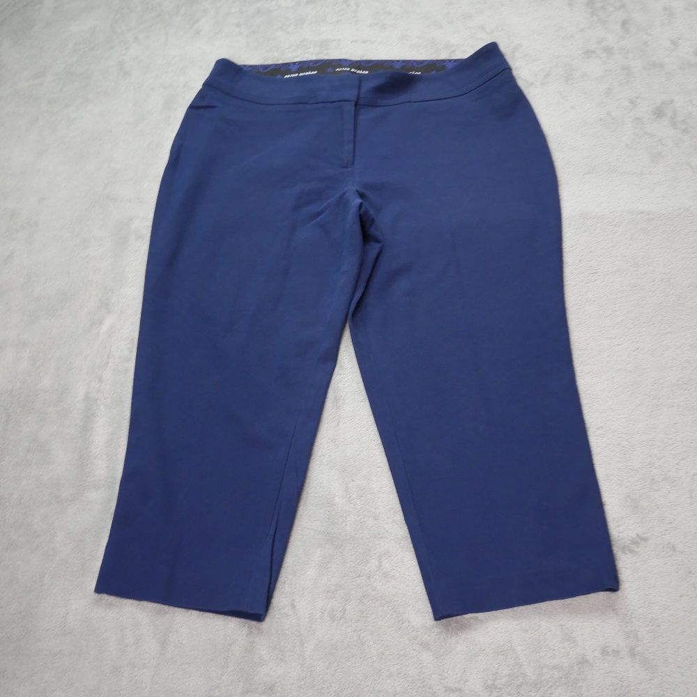 Peter Nygard Womens Petite 14P Navy Blue Capri Cropped Pants